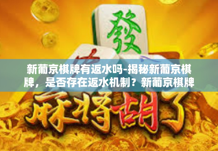 新葡京棋牌有返水吗-揭秘新葡京棋牌，是否存在返水机制？新葡京棋牌有返水吗